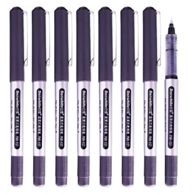 白雪(snowhite) PVR-157 書(shū)寫(xiě)用筆類(lèi)用具 直液式走珠筆子彈型加粗中性筆學(xué)生用簽字筆書(shū)法英文速寫(xiě)專(zhuān)用黑色0.7mm12支/盒